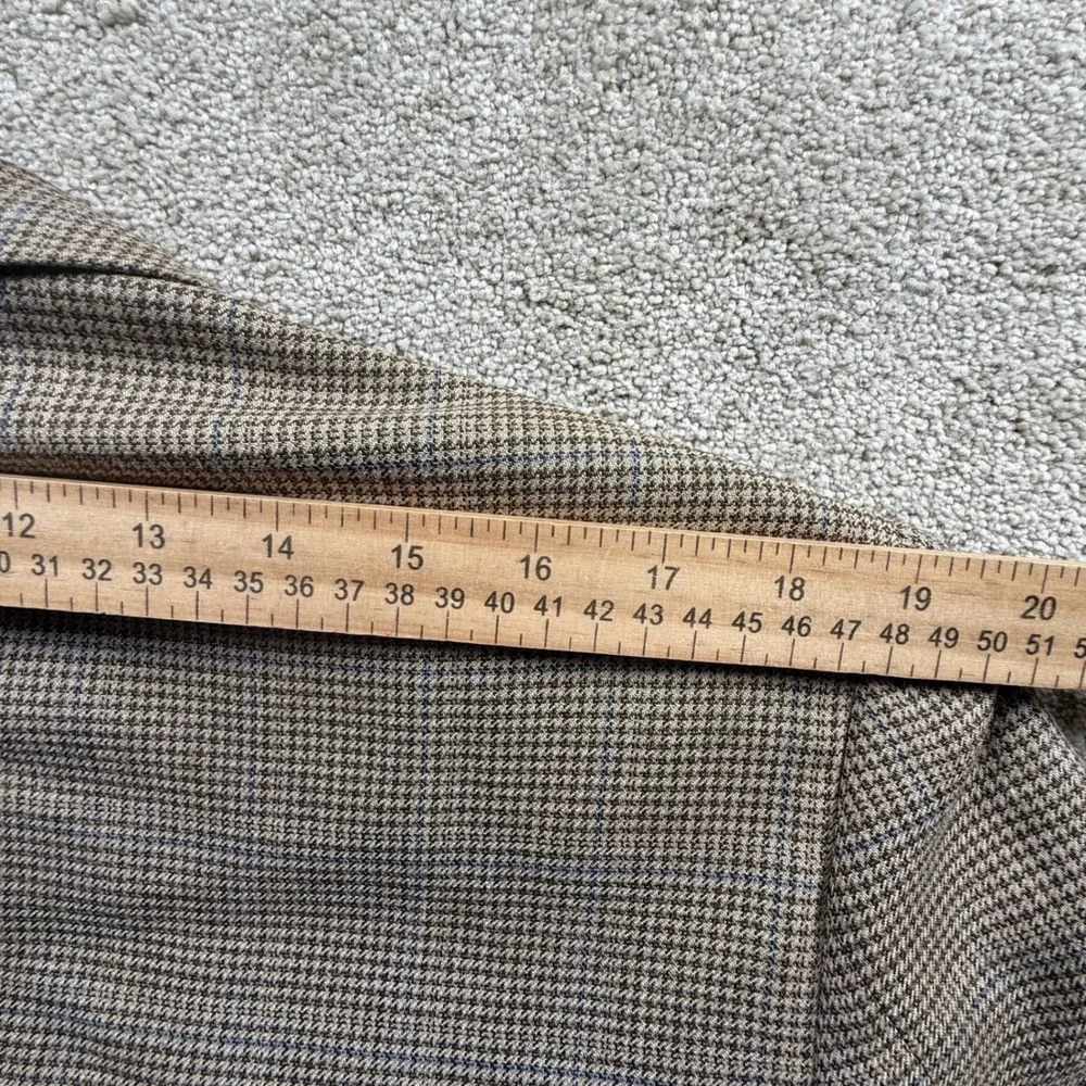 John W. Nordstrom Sport Coat Mens 42L Brown Excellent Silk Wool Houndstooth